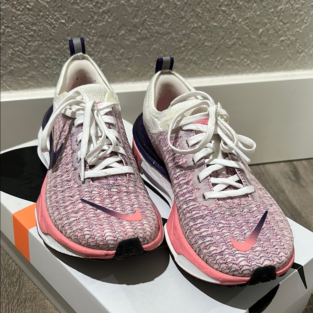 Nike Pink and White Athletic Shoes for Running
